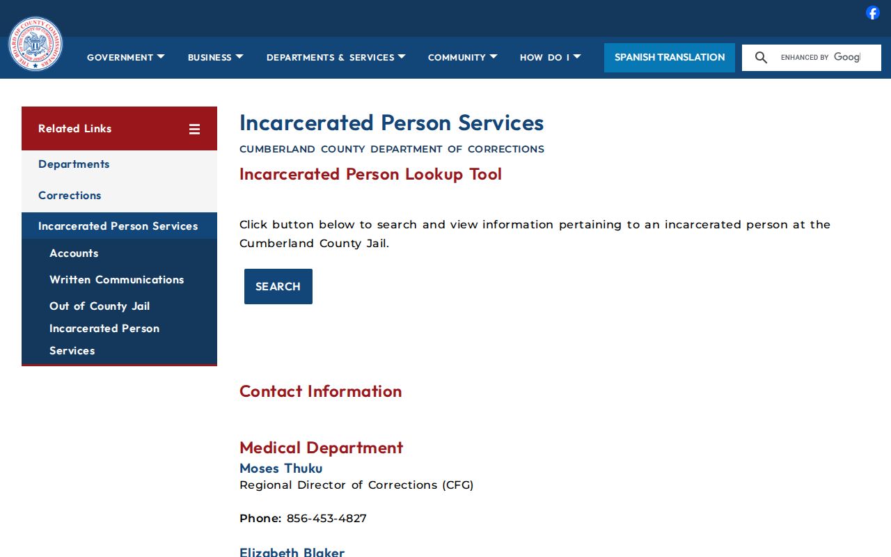 Cumberland County 72-hour release check current-custody gateway