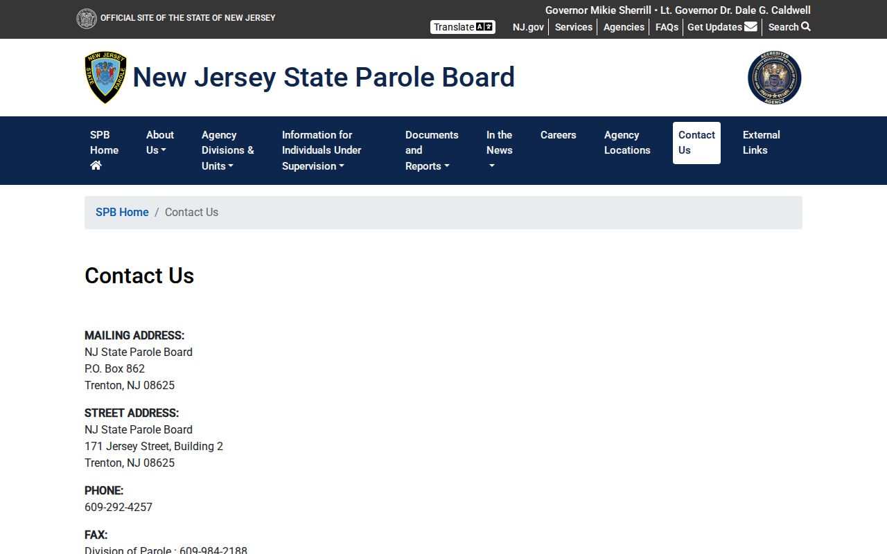 New Jersey parole supervision contacts for Cumberland County post-release records